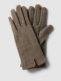 Перчатки с узорной строчкой EEM, серо-коричневый