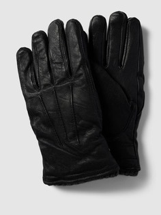 Перчатки из козьей кожи с декоративной строчкой Pearlwood, черный