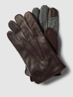 Перчатки с декоративной строчкой Polo Ralph Lauren, темно-коричневый