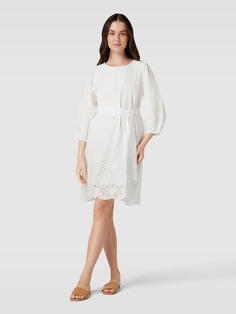 Платье длиной до колена с вышивкой люверсов модель &quot;RAMONE&quot; Selected Femme, белый