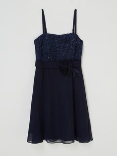Платье из кружева и шифона G.O.L., темно-синий Гол
