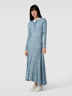 Платье миди с принтом по всей поверхности Polo Ralph Lauren, темно-синий