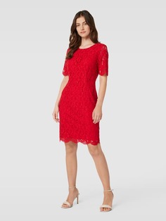 Платье длиной до колена с кружевным узором Christian Berg, красный