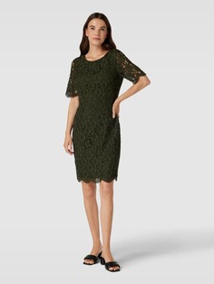 Платье длиной до колена с кружевным узором Christian Berg, оливково-зеленый