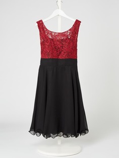 Платье из кружева и шифона с эффектом блесток G.O.L., вишнево-красный Гол