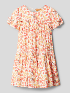 Платье миди из вискозы с цветочным узором Staccato, абрикос