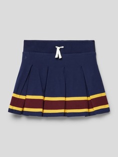 Плиссированная юбка с контрастными полосками Polo Ralph Lauren, темно-синий