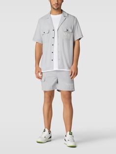 Повседневная рубашка из чистой вискозы с пришивкой лейблов - P&amp;C X Karl KARL KANI, светло-серый