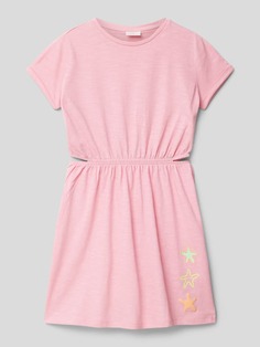Платье с мотивным принтом и вырезами s.Oliver, розовый