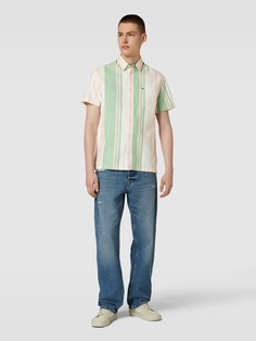 Повседневная рубашка с полосатым узором Tommy Jeans, светло-зеленый