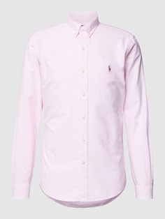 Повседневная рубашка приталенного кроя с полосатым узором Polo Ralph Lauren, розовый