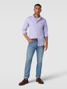 Повседневная рубашка приталенного кроя с воротником на пуговицах Polo Ralph Lauren, лаванда