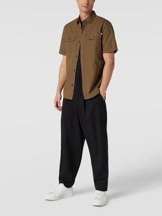 Повседневная рубашка стандартного кроя с короткими рукавами Tom Tailor, коричневый