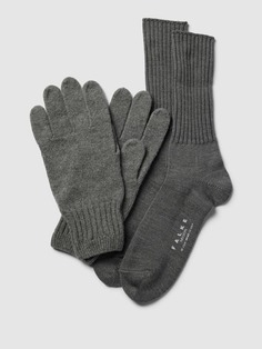 Подарочный набор, состоящий из носков и перчаток Falke, темно-серый