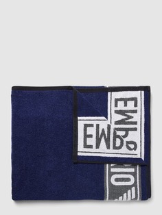 Полотенце с принтом этикетки Emporio Armani, темно-синий
