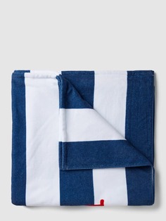 Полотенце с принтом этикетки MC2 Saint Barth, темно-синий