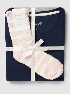Подарочный набор, состоящий из пижамы и носков модели «Луиза» Happy Shorts, темно-синий