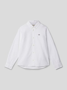 Рубашка с пришивной этикеткой модель &quot;ЩИТ&quot; Gant, белый
