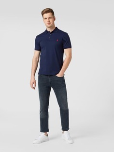 Рубашка-поло приталенного кроя с эластичным материалом Polo Ralph Lauren, темно-синий