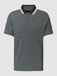 Рубашка-поло с логотипом по всей поверхности, модель GREENWICH Michael Kors, черный