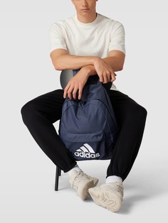 Рюкзак с принтом этикетки adidas Originals, темно-синий