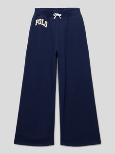 Спортивные брюки с принтом этикеток Polo Ralph Lauren, темно-синий