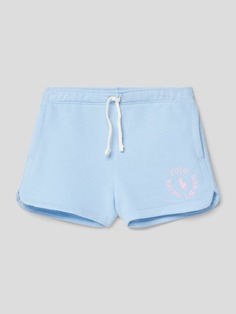 Спортивные шорты с принтом этикетки, модель PREPSTER Polo Ralph Lauren, синий