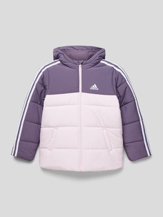 Стеганая куртка с принтом этикетки ADIDAS SPORTSWEAR, фиолетовый