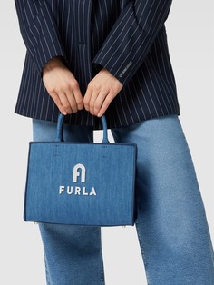 Сумка-тоут с детальной этикеткой, модель OPPORTUNITY Furla, джинс