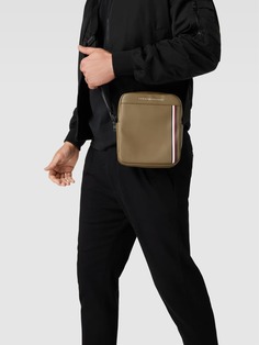 Сумка через плечо с принтом этикетки, модель PIQUE Tommy Hilfiger, серо-коричневый