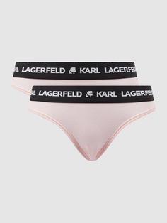 Трусики-стринги из смеси лиоцелла и эластана в упаковке 2 шт Karl Lagerfeld, светло-розовый