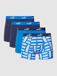 Трусы в упаковке по 4 штуки с эластичным поясом с логотипом Puma, синий