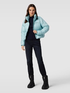 Укороченная стеганая куртка с воротником стойкой модель PUFFECT CROPPED JACKET Columbia, аква синий