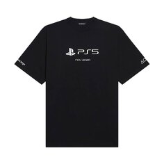 Футболка свободного кроя Balenciaga Playstation, цвет Черный/Белый