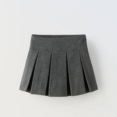 Юбка-шорты для девочки Zara Box Pleat, антрацитово-серый
