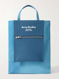 Кожаная большая сумка с ракушками и принтом ACNE STUDIOS, синий