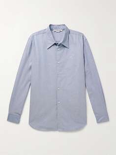 Хлопковая оксфордская рубашка Salo с вышитым логотипом ACNE STUDIOS, синий