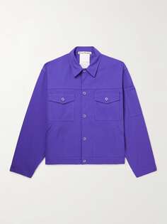 Верхняя рубашка из хлопкового твила ACNE STUDIOS, фиолетовый