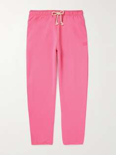 Спортивные штаны из хлопкового джерси с прямыми штанинами и аппликацией логотипа Frack ACNE STUDIOS, розовый