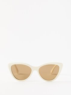 Солнцезащитные очки «кошачий глаз» из ацетата Fendi, белый