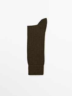 Длинные носки в резинку Massimo Dutti, хаки