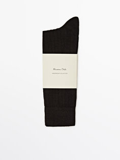 Длинные носки в резинку Massimo Dutti, черный