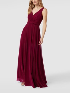 Вечернее платье с поясом на талии Troyden Collection, вишнево-красный