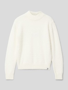 Вязаный свитер с круглым вырезом в рубчик Garcia, белый