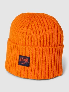 Вязаная шапка с нашивкой-лейблом модель &quot;РАБОТАЯ ОДЕЖДА&quot; Superdry, оранжевый