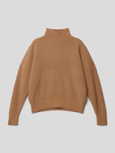 Вязаный свитер с воротником стойкой s.Oliver, коричневый