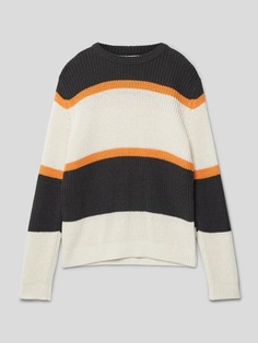 Вязаный свитер с блочными полосками Tom Tailor, графит