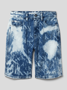 Джинсовые шорты свободного кроя с пятью карманами Calvin Klein Jeans, синий