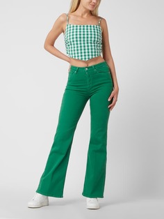 Джинсы расклешенного кроя с завышенной талией и стрейчем, модель Willa Pepe Jeans, темно-зеленый