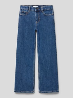 Широкие джинсы с пятью карманами Mango, темно-синий